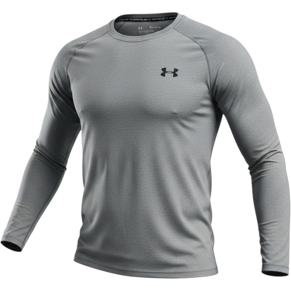 Under Armour HeatGear Mens XXL Gray Compression Long Sleeve Shirt 4189‎